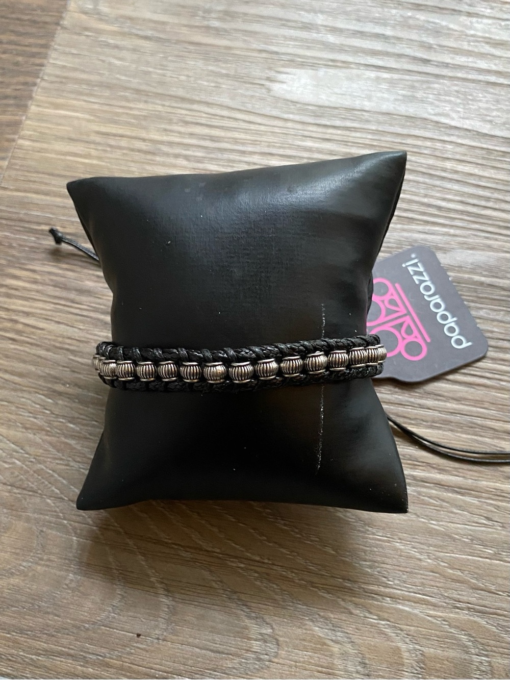 paparazzi Black and Silver Braided Men's Bracelet